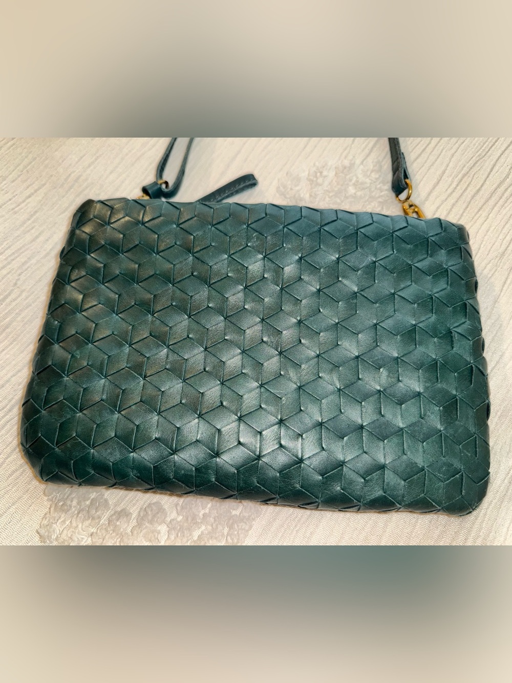 Madewell Dark Green Woven Leather Crossbody - Picture 5 of 8